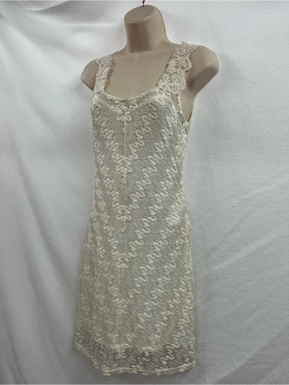 Free People Ivory Lace Trim Slip Dress